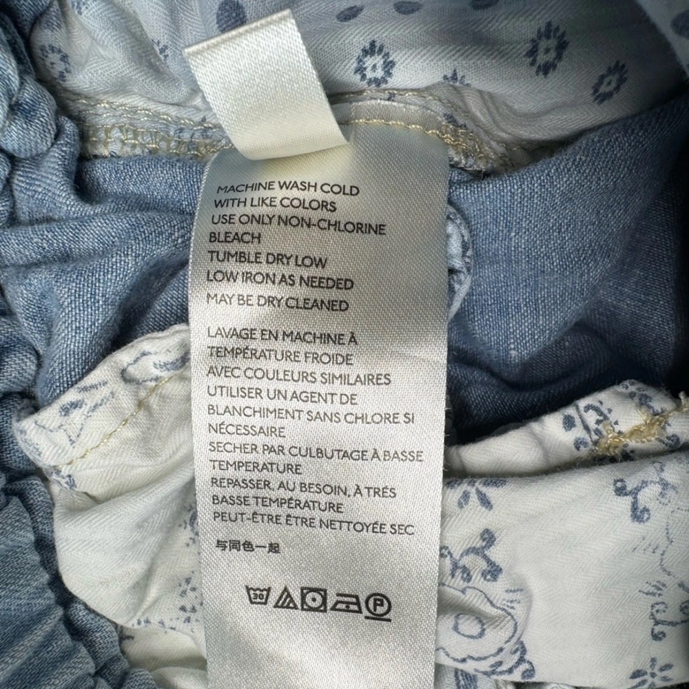 Free People Pleated Light Blue Jogger Jeans w Drawstring Waist Boho Pants Size S - Picture 5 of 6
